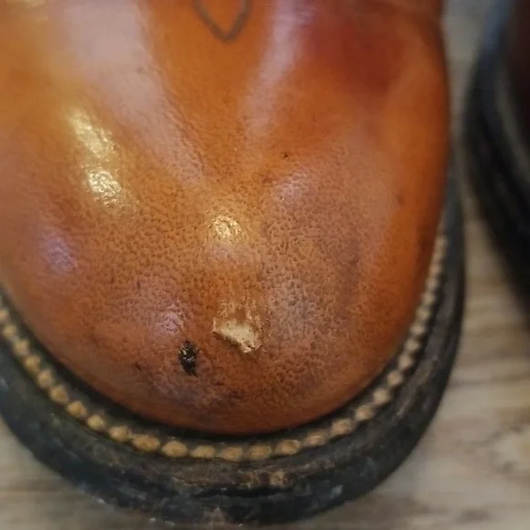 Miller Stockman Mens Cognac Cowboy Boots Size 7 1/2 - Picture 4 of 12